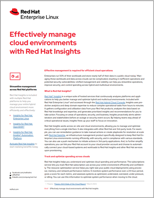 Red Hat Insights in the cloud