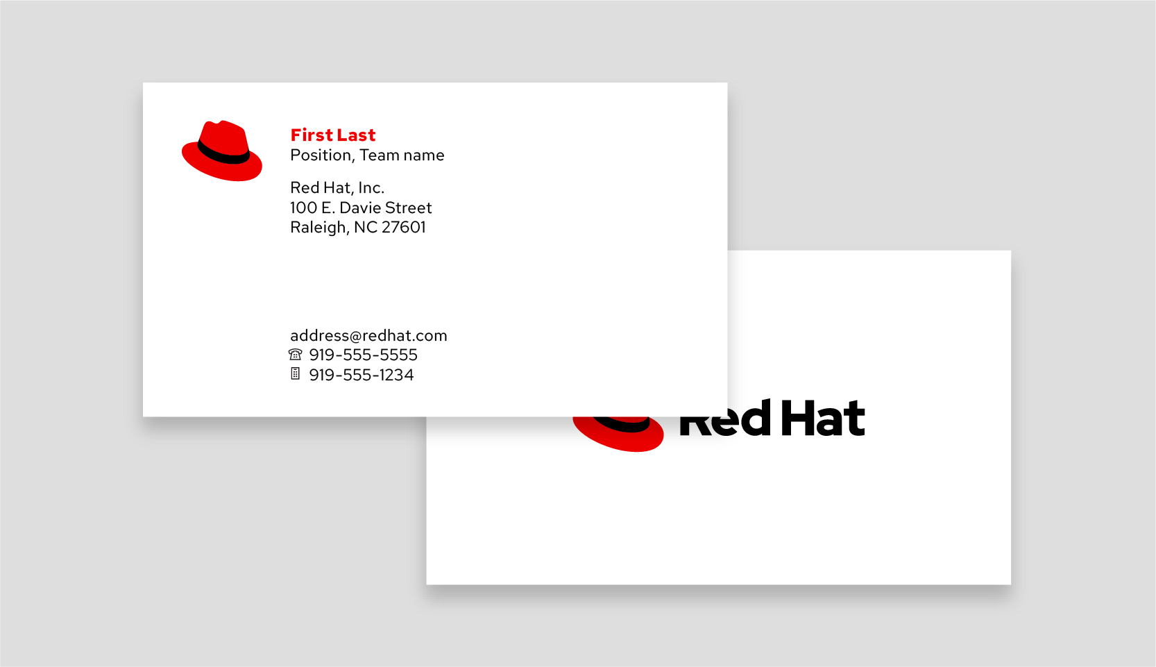 The hat being used on a business card.