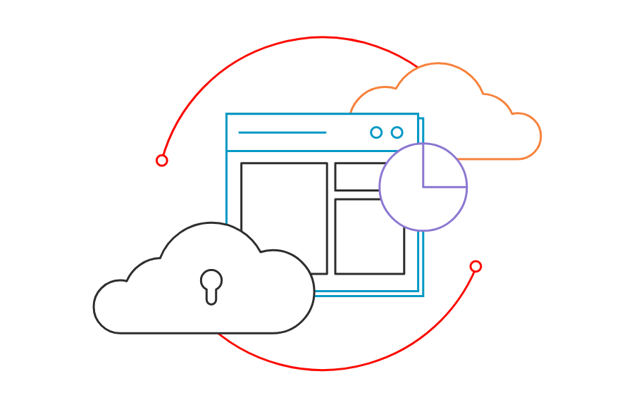 A window with data and clouds