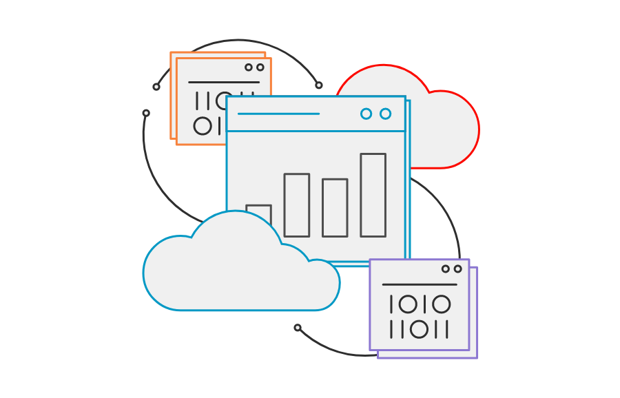 Windows connected with clouds