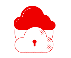 Illustration of cloud with key hole 