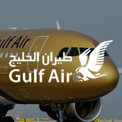 Gulf Air logo on image of plane