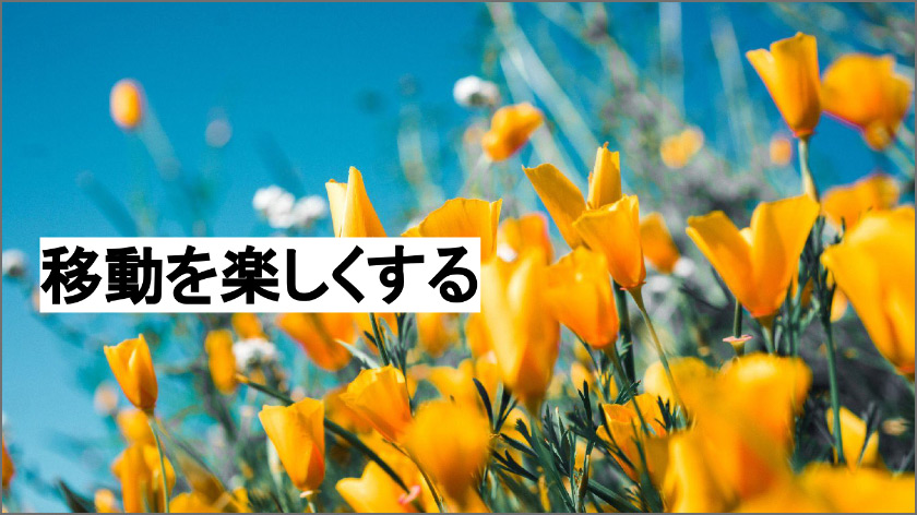 遠くを近くにする移動手段 移動を楽しくする