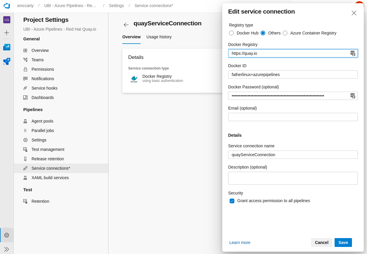 Using Red Hat Universal Base Image with Azure Pipelines and Red Hat Quay.io
