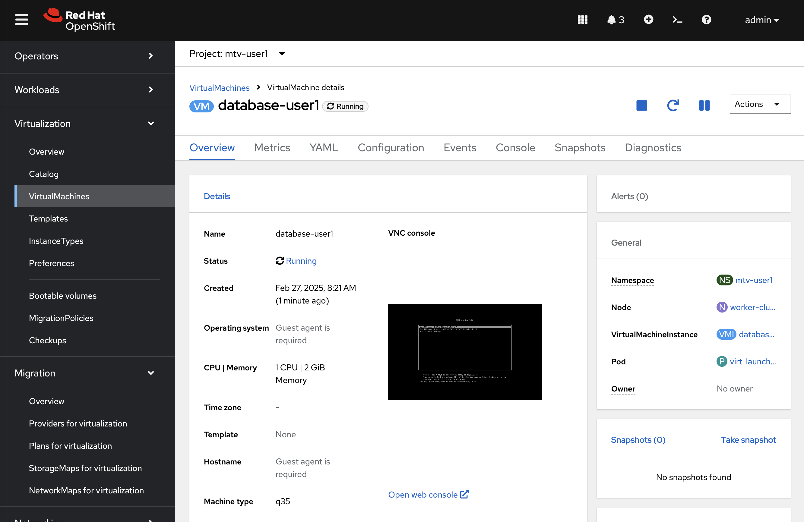 Step 6. If it is not already running, click the play button to boot the VM.