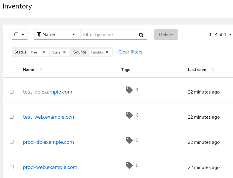 Figure 1. Insights Inventory page