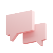 2 3D pink conversation boxes