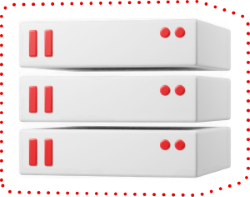 server stack with red dotted line outline