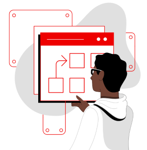 Person standing working on window showing automation cycle