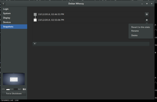 GNOME Boxes Snapshot Support