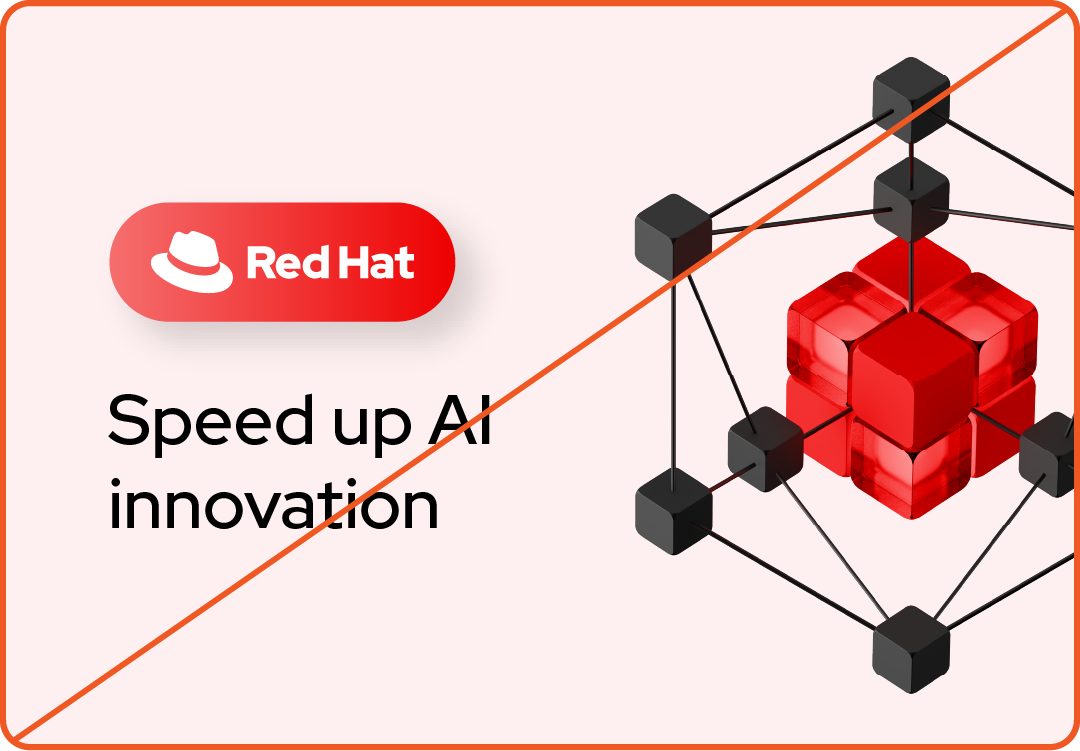 Image showing misuse: Hybrid style collage with the Red Hat logo on a backing shape.