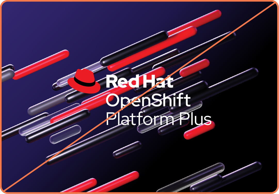 Image showing misuse: Red Hat OpenShift Platform Plus logo on top of the 3D virtualization texture.