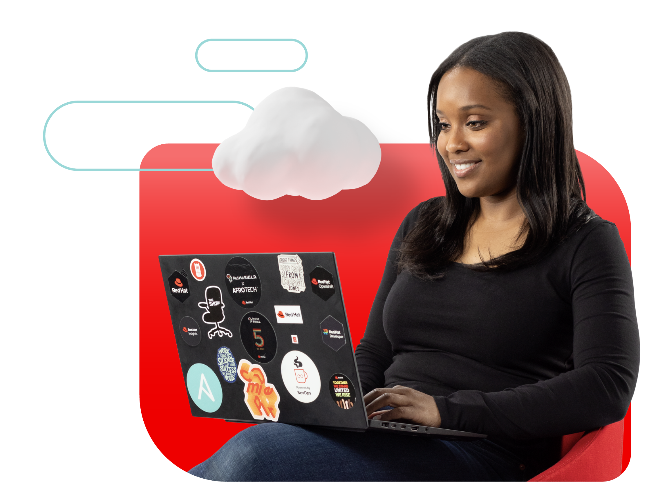 Woman browsing Red Hat Training Portal