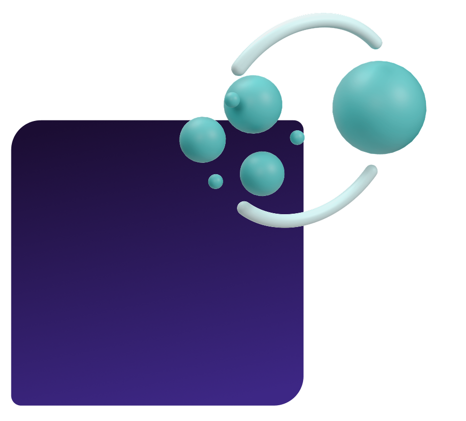 Decorative blue dots on purple square