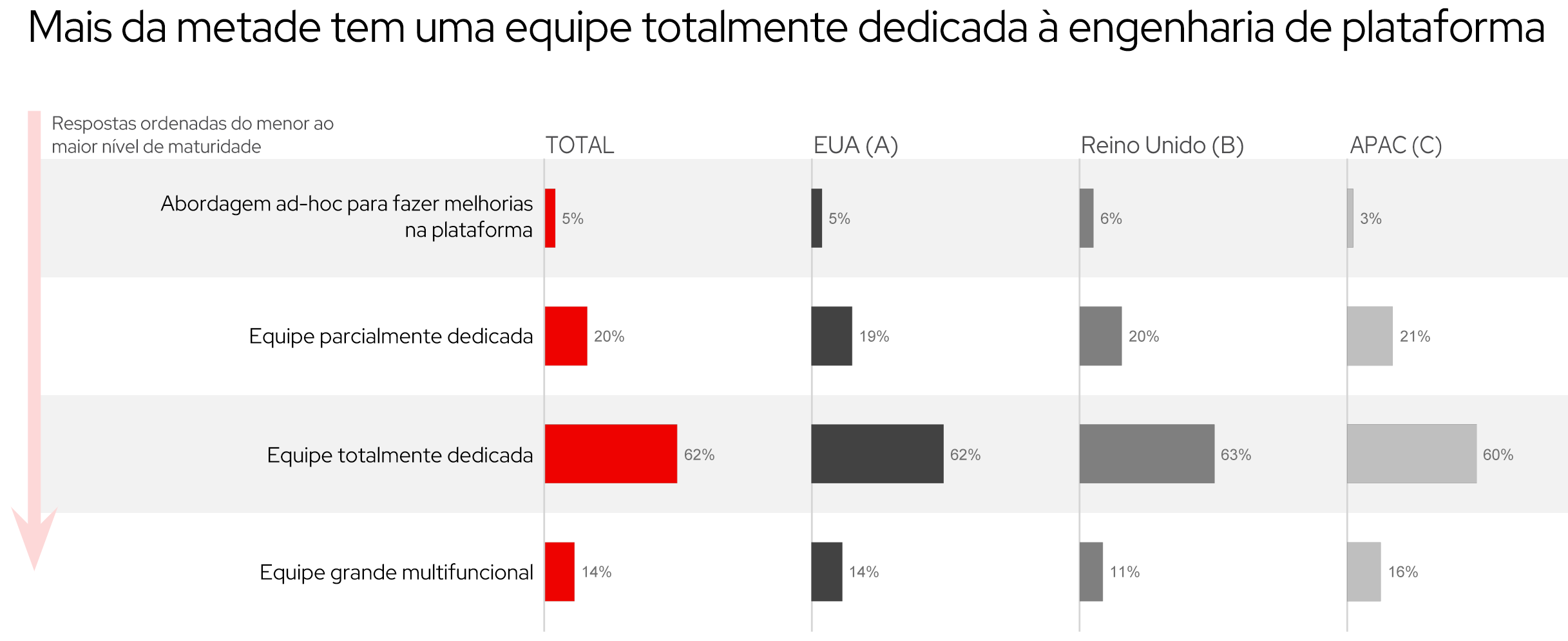 Figura 11. Detalhes das equipes totalmente dedicadas por região