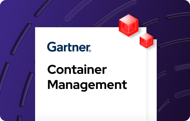 Thumbnail of a report for container management with the Gartner logo and floating 3D containers