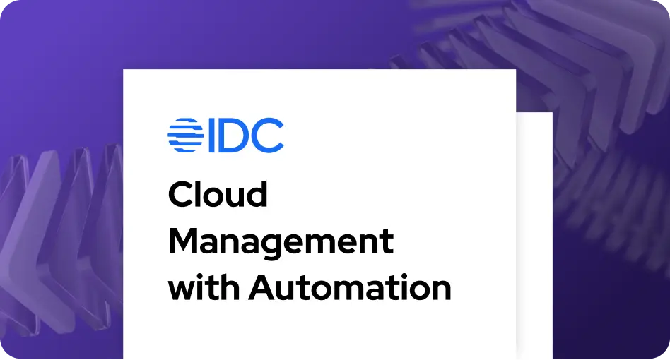 The IDC logo above the text Cloud Management with Automation