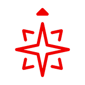 Icon of north star on compass