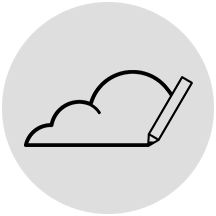 Creating cloud icon on gray circle background