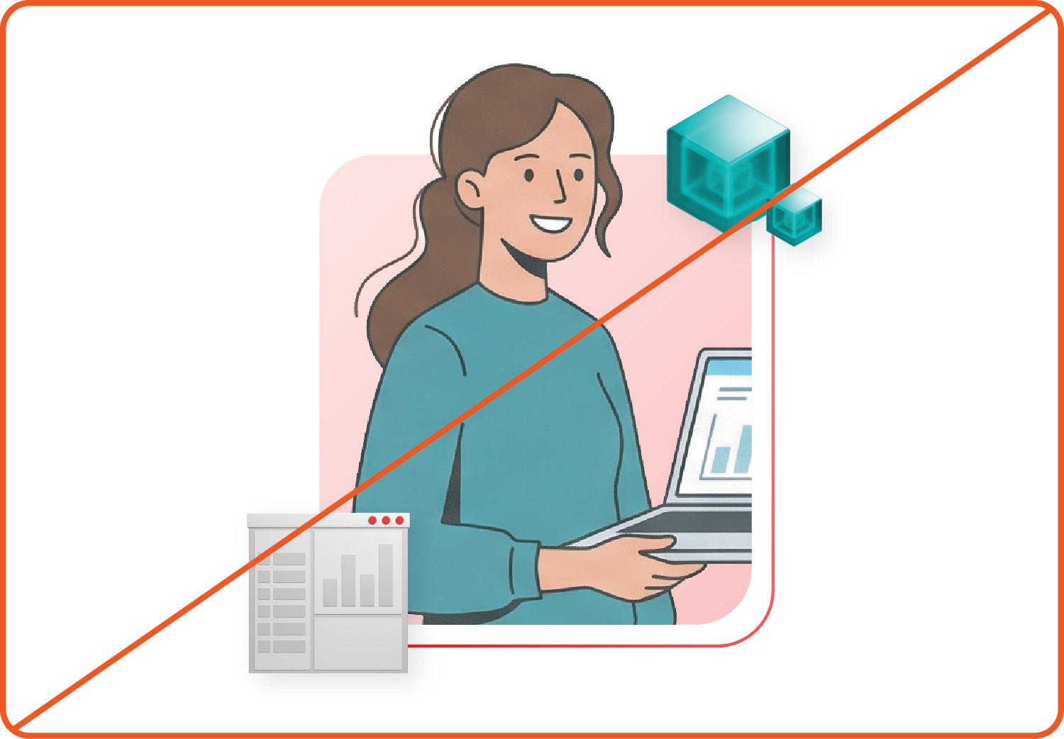 Image showing misuse: AI generated people illustration in a hybrid style collage.