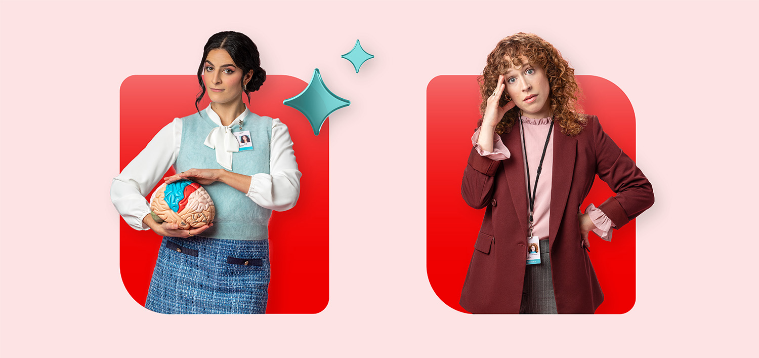 Two characters from the Connected Campaign video series.