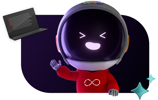 Repo, the Red Hat Developer program mascot, waving with a happy face. A laptop and AI sparkle float around Repo.