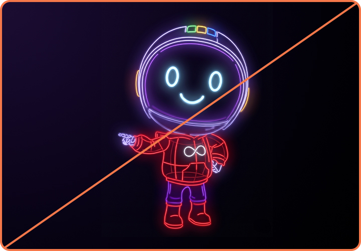Example of misuse: An AI-generated image of Repo that looks like a neon line drawing.