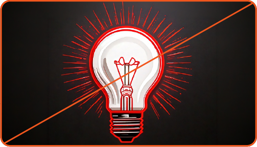 Image showing misuse: Illustration of a lightbulb not in the Red Hat style.