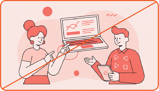 Image showing misuse: Illustration of people not in the Red Hat style.