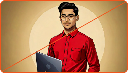 Image showing misuse: AI generated people illustration.