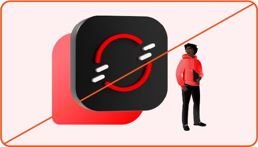 Image showing misuse: 3d technology icon collage with a very small people illustration.
