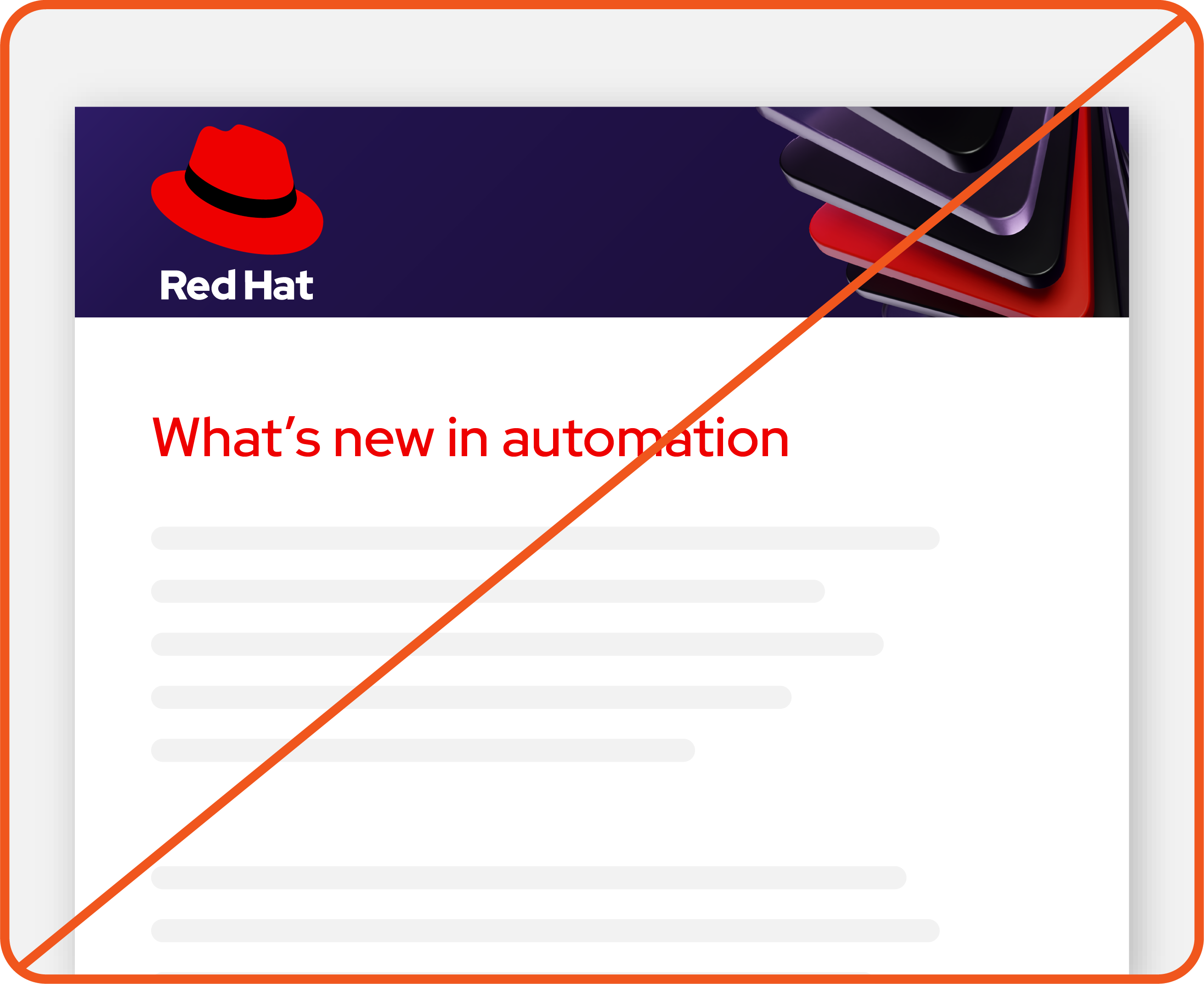 Image showing miuse: An skinny horizontal email header features version C of the Red Hat logo.