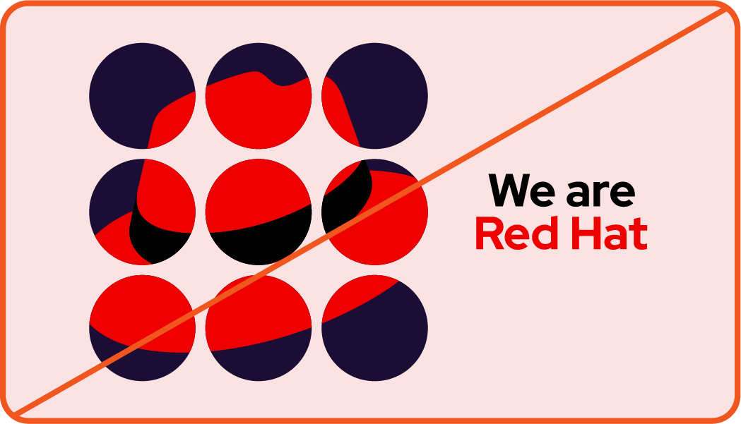 Image showing misuse: An ad for We are Red Hat Week where the hat has been flipped vertically.