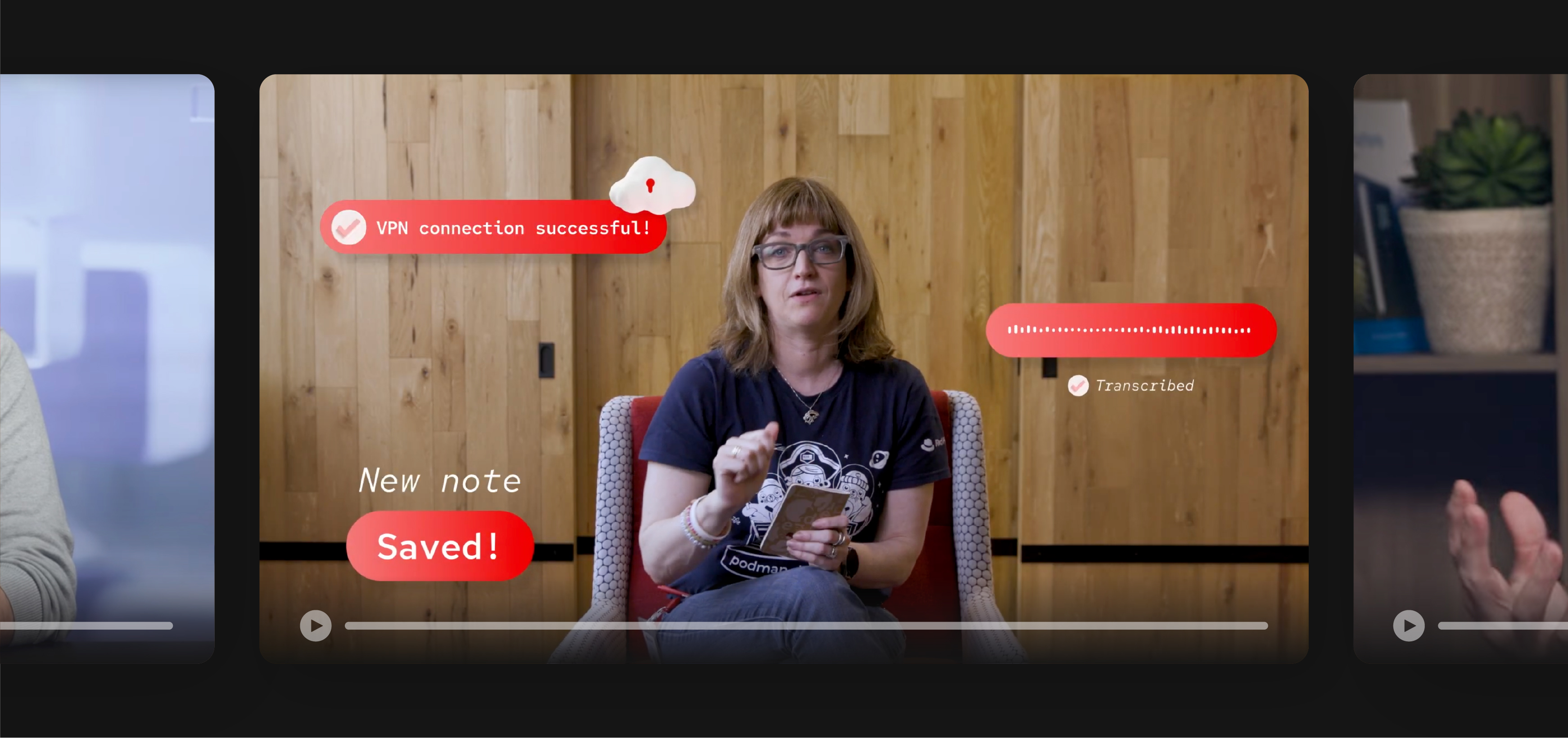 Multiple thumbnails of Red Hat videos.