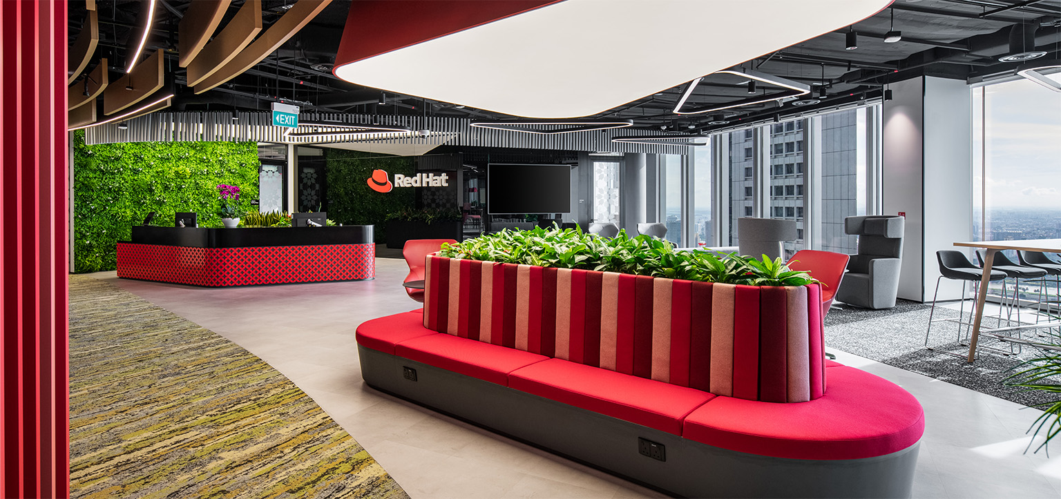 The lobby of the Red Hat office in Singapore.