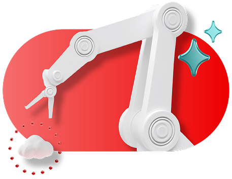 Industrial edge robotic arm illustration