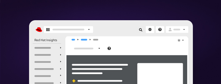 Snapshot of the Red Hat insights dashboard