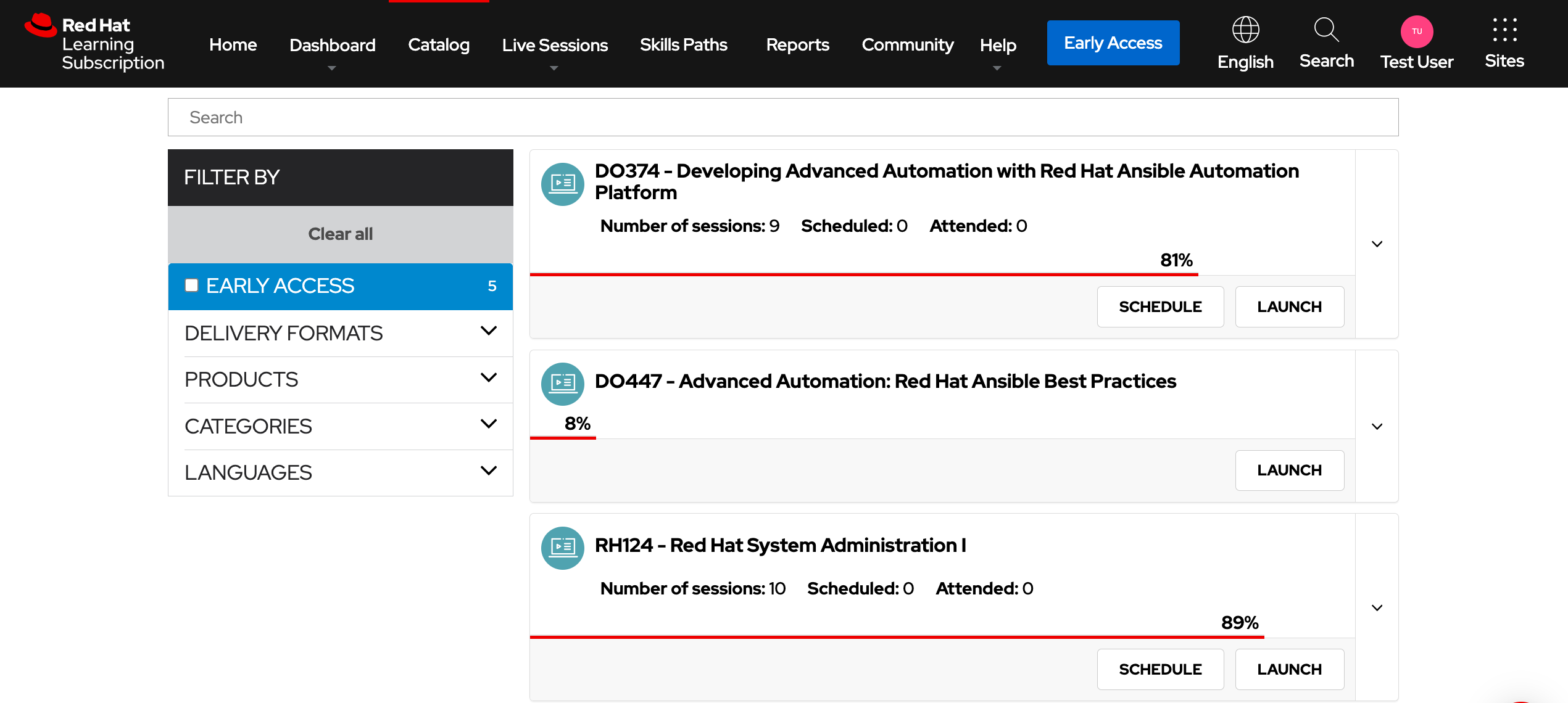Red Hat Learning Subscription Premium Getting started