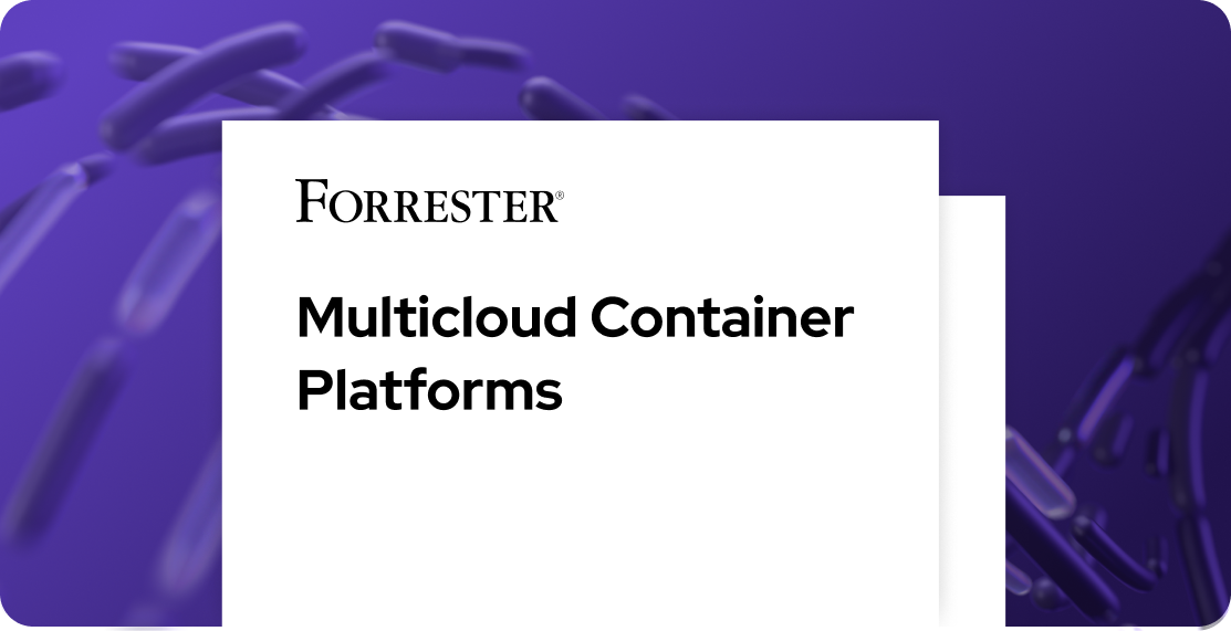 Forrester and Multicloud Container Platforms on purple background