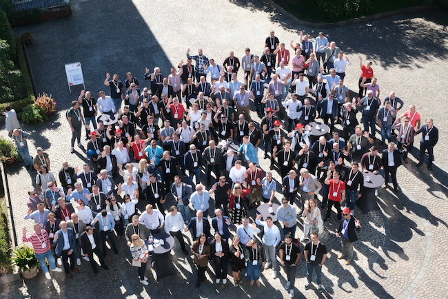 Red Hat event attendees in a group