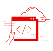 A hand holds a window with code symbols, illustrating an Application Programming Interface concept
