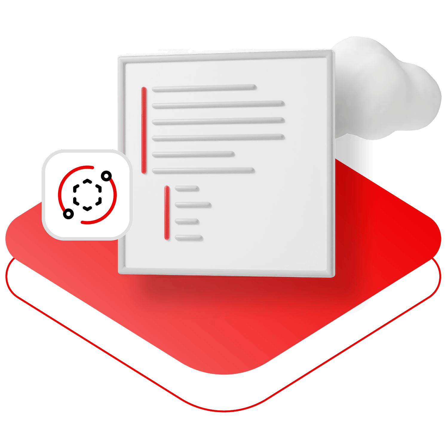 Collage of a code window with the Red Hat Desktop technology icon