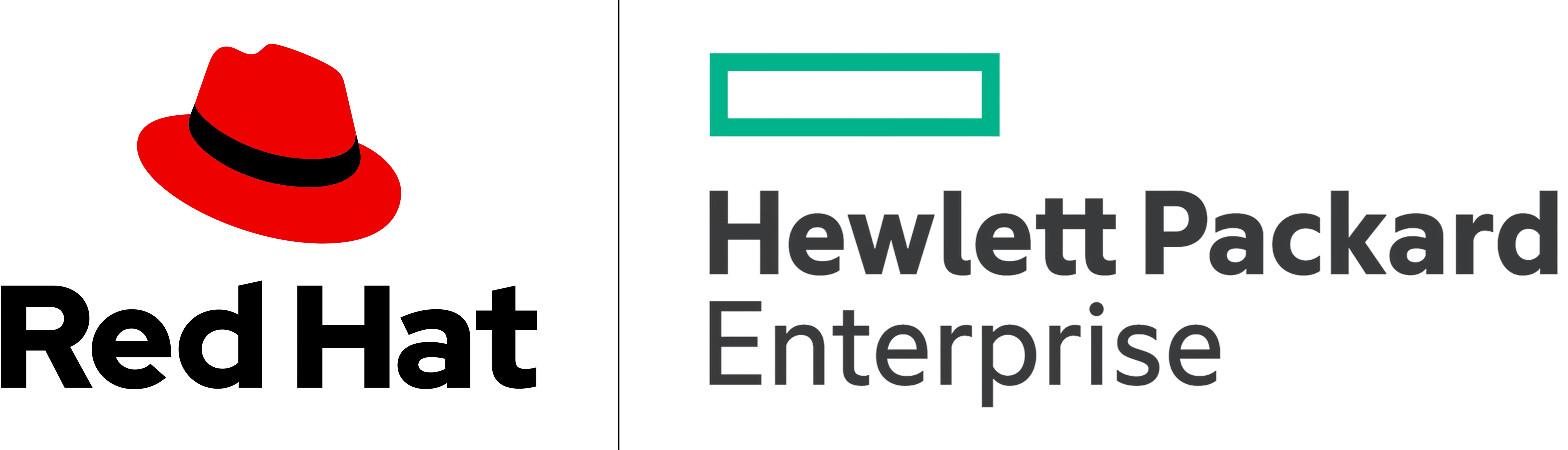 Red Hat and Hewlett Packard Enterprise combined logo