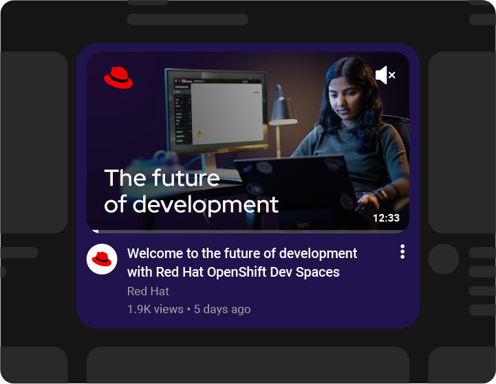 A screenshot of Red Hat Developer-related video posted to the Red Hat YouTube channel.