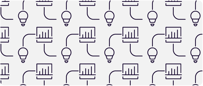 Repeating pattern illustration of graph and lightbulb