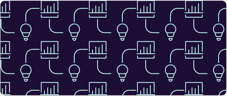Repeating pattern illustration of graph and lightbulb