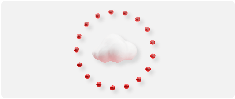 Illustration of cloud surrounded by dots
