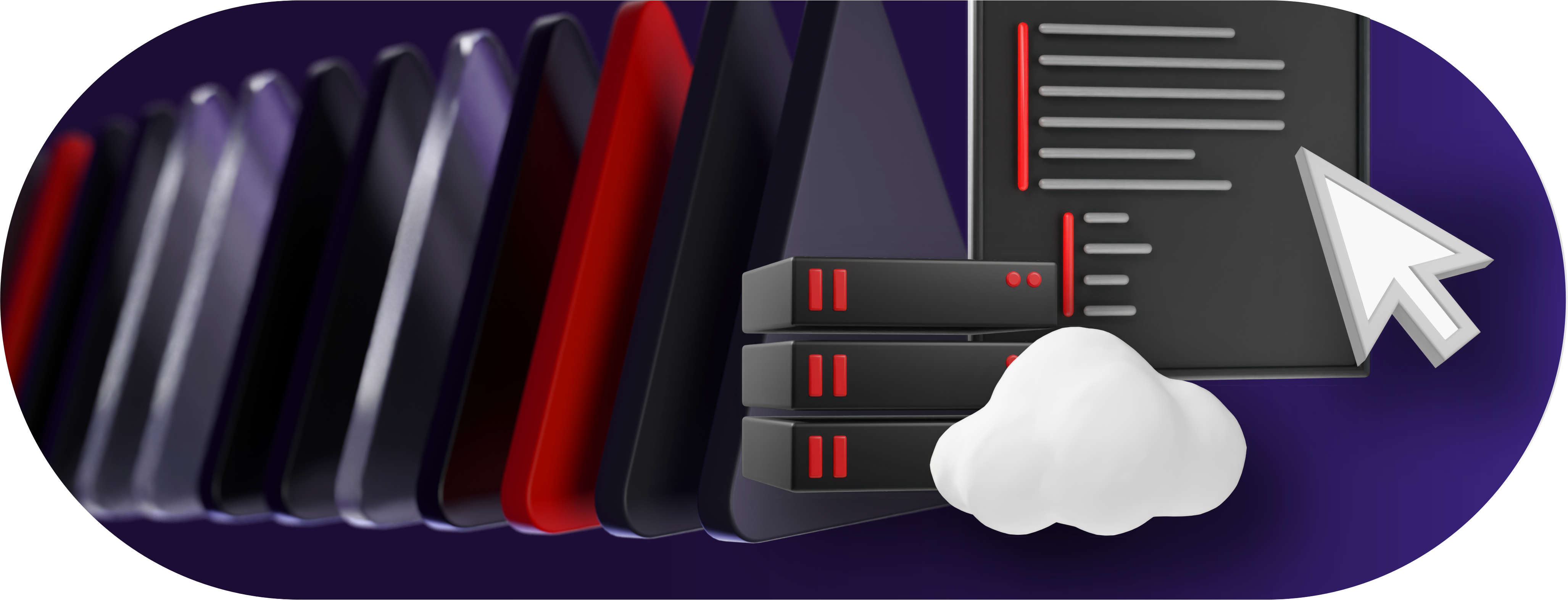 graphic showing servers, a cloud icon, and a cursor over a code window