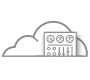 cloud management icon with control panel in cloud