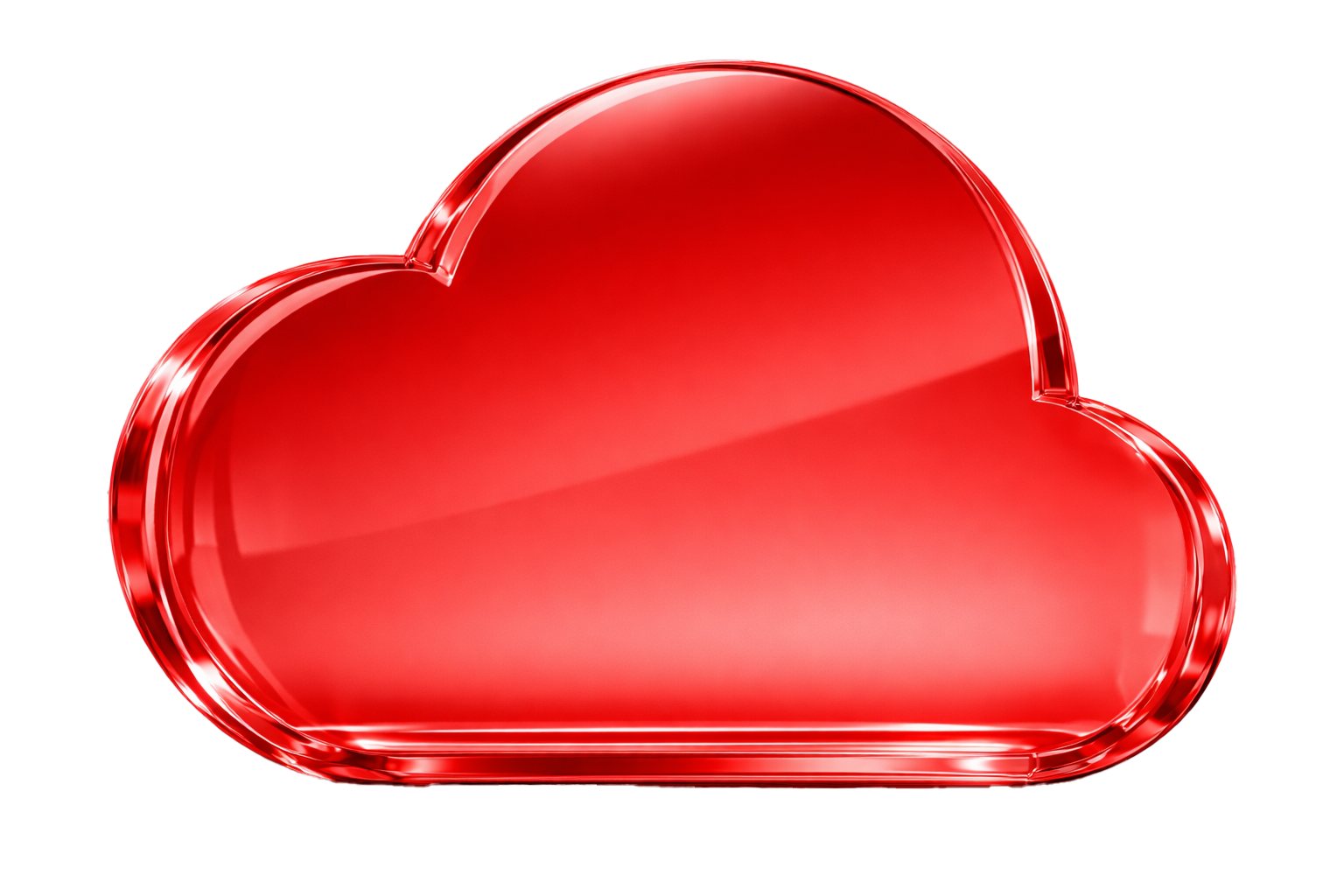 A glossy red cloud icon 